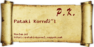 Pataki Kornél névjegykártya